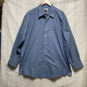L.L. Bean Men’s Traditional Fit Gingham Shirt 17.5-34 Blue 100% Cotton Casual